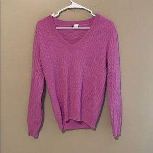 J crew purple cable sweater large